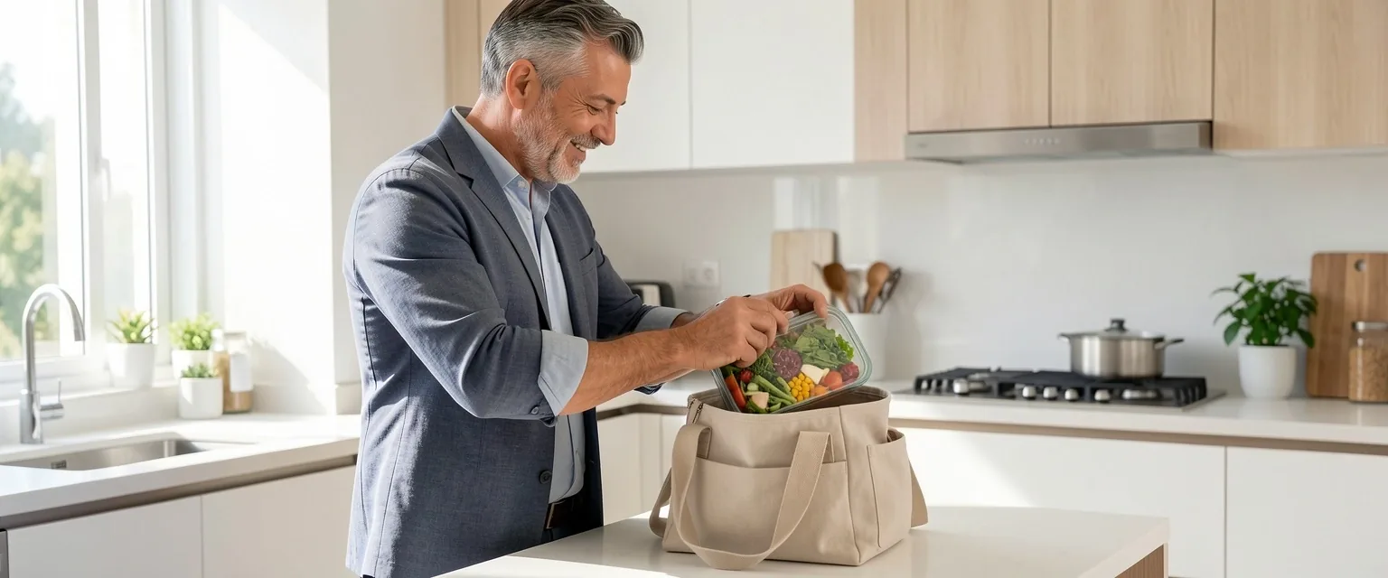 Contenedores de comida preparada saludable
