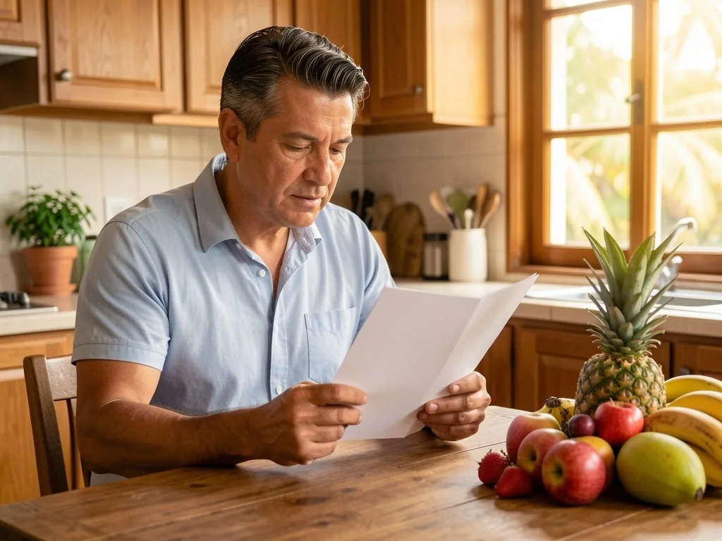 Hombre leyendo guía de salud preventiva