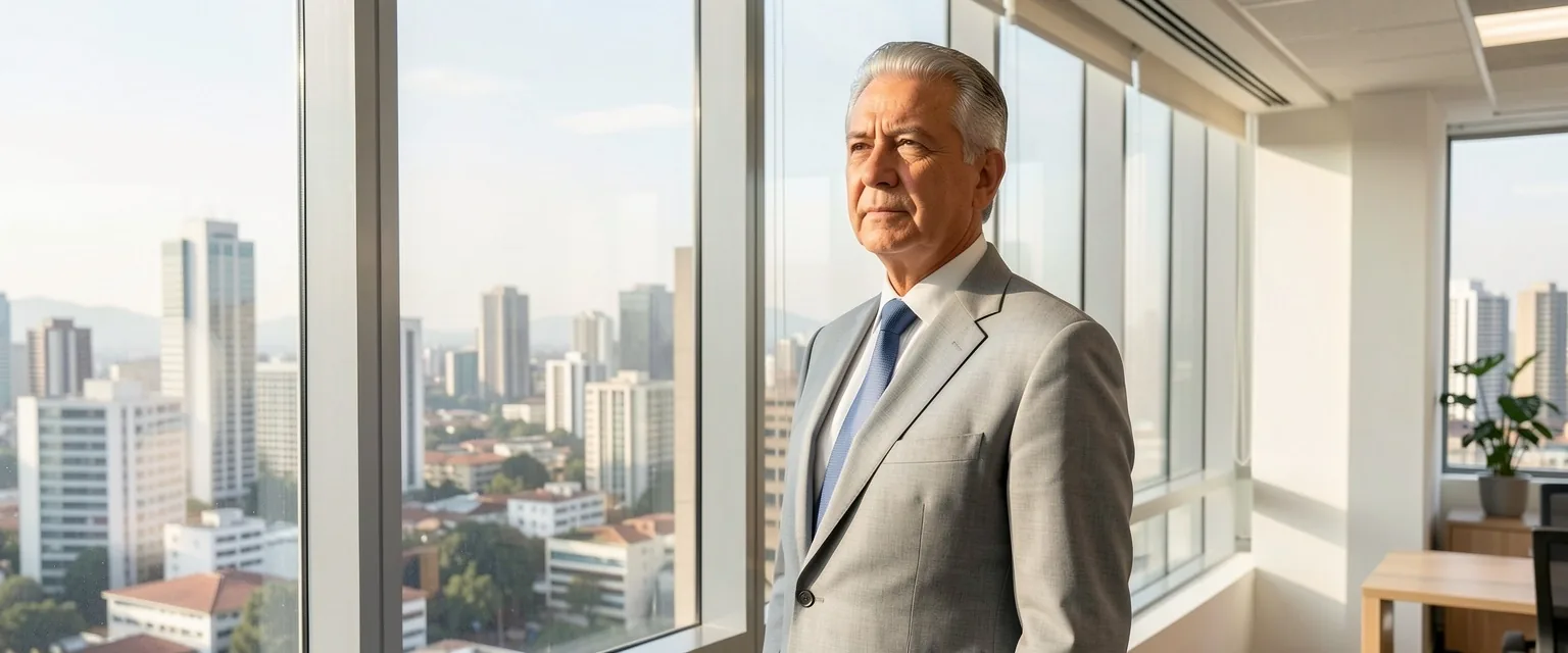 Hombre colombiano contemplando el bienestar cardiovascular